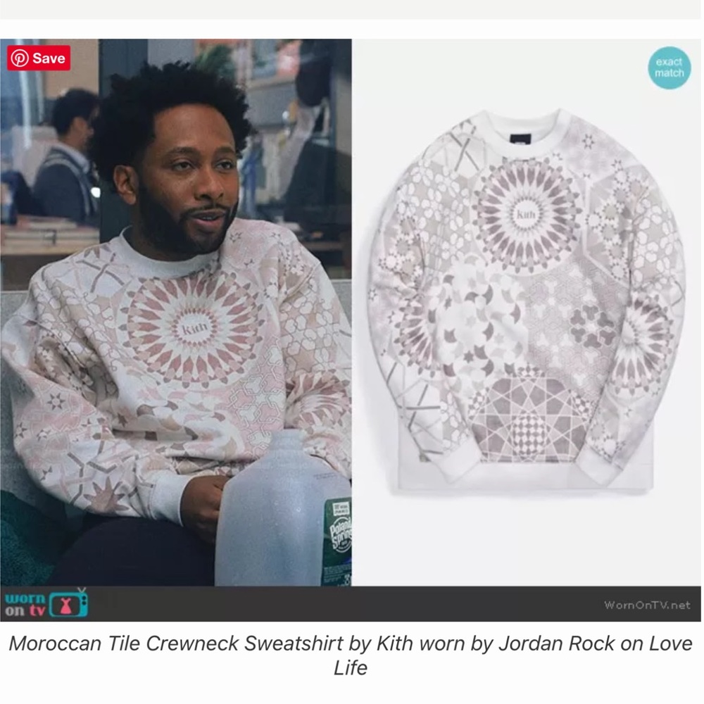 Kith men's Moroccan Tile Crewneck Sweatshirt S